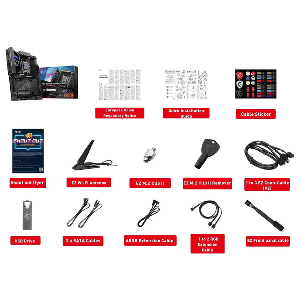  لوحة أم MSI 911-7E49-015 - X870E - AM5 - ATX - Wi-Fi 7 