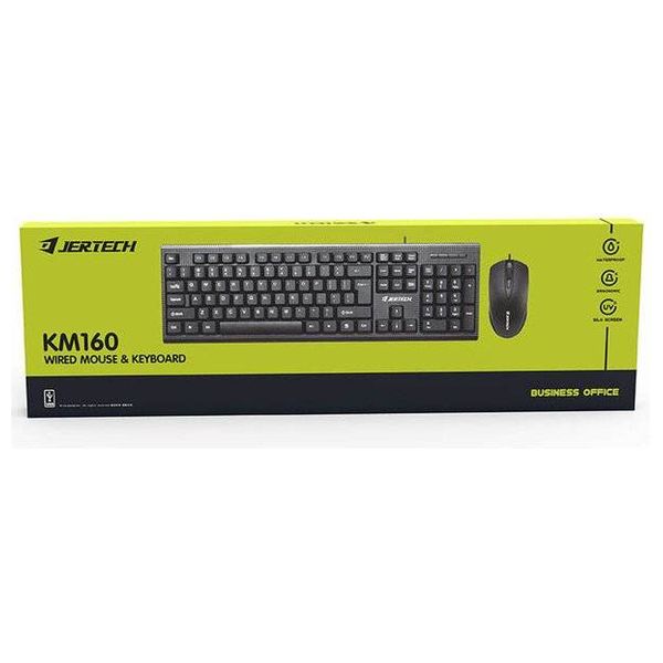  JERTECH KM160 - Keyboard with Mouse - USB - Black 