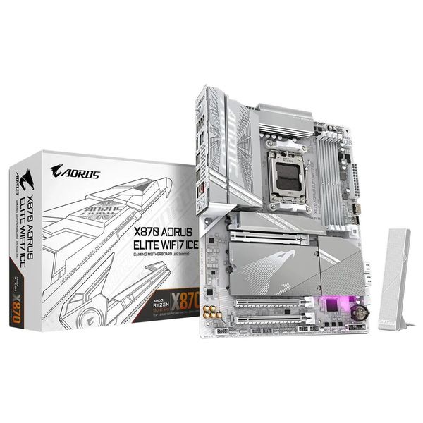  لوحة أم كيكابايت 9MX87ELE-00-G11 X870 AORUS ELITE WIFI7 ICE - مقبس AM5 - ATX - DDR5 - PCIe 5.0 - USB4 - Wi-Fi 7 