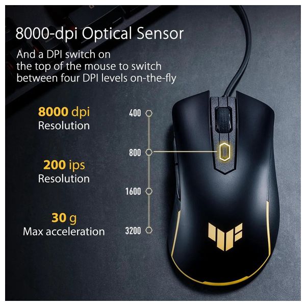  ASUS TUF Gaming M3 Gen II Black Wired Mouse 