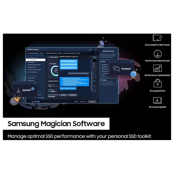  Samsung 990 PRO Internal SSD - 1TB - Black 
