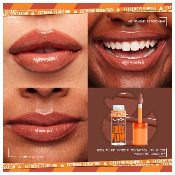  Nyx Duck Plump Extreme Sensation Lip Gloss - Extreme Plumping, 07 Mocha Me Crazy 