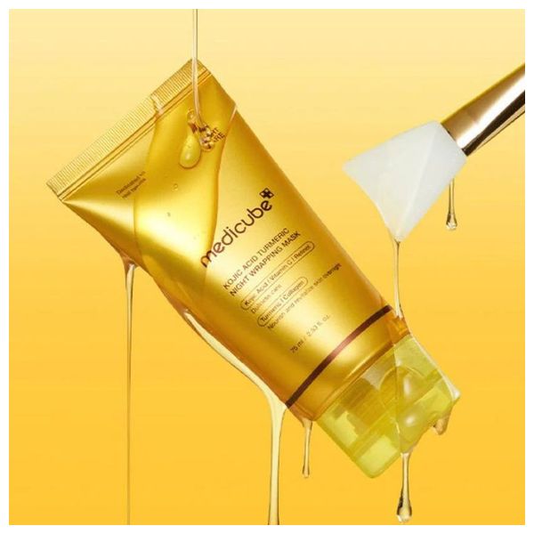  Medicube Kojic Acid Turmeric Night Wrapping Mask - Brightening Face Treatment, 75ml 