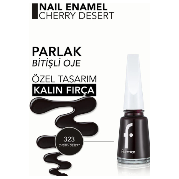  Flormar Nail Polish - Glossy Finish, 323 Cherry Desert 