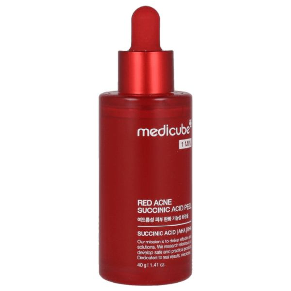  Medicube Red Acne Succinic Acid Peel - 21% AHA/BHA Exfoliating Serum, 40 ml 