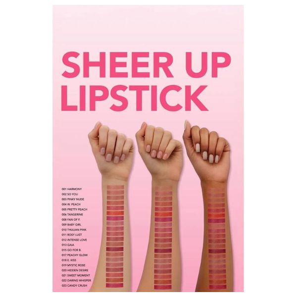  Flormar Sheer Up Moisturizing Glossy Lipstick, 003 - Pinky Nude 