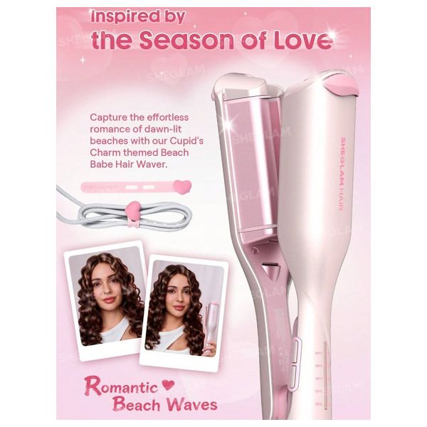  Sheglam Cupid's Charm Beach Babe Hair Waver - 19mm - Pink 