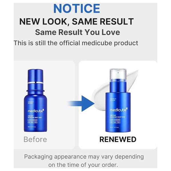  Medicube One Day Exosome Shot 7,500 PPM Spicule Facial Serum, 30ml 