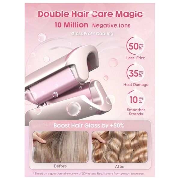  Sheglam Cupid's Charm Beach Babe Hair Waver - 19mm - Pink 