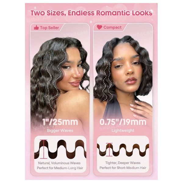  Sheglam Cupid's Charm Beach Babe Hair Waver - 19mm - Pink 