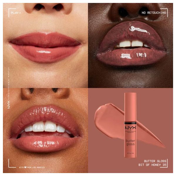  Nyx Butter Gloss Lip Gloss - 8 ml, 35 Bit of Honey 