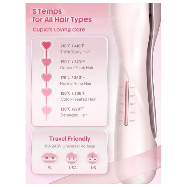  Sheglam Cupid's Charm Beach Babe Hair Waver - 19mm - Pink 