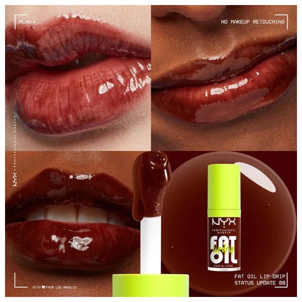  Nyx Fat Oil Lip Drip - Glossy Lip Oil 4.8 ml, 08 Status Update 