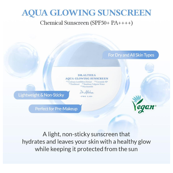  Dr. Althea Aqua Glowing Sunscreen - SPF50+ PA++++ Hydrating Face Sunscreen, 45 ml 