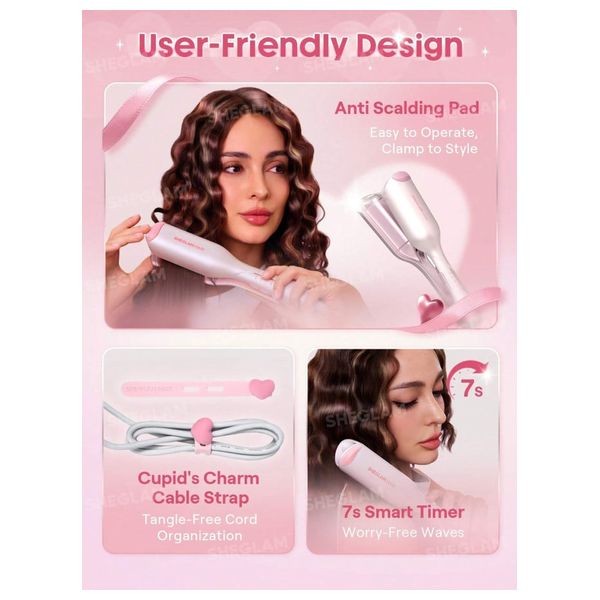  Sheglam Cupid's Charm Beach Babe Hair Waver - 19mm - Pink 