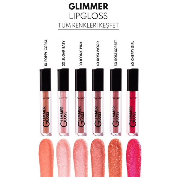  Note Glimmer Gloss Lip Gloss, 60 - Gherry Gril 