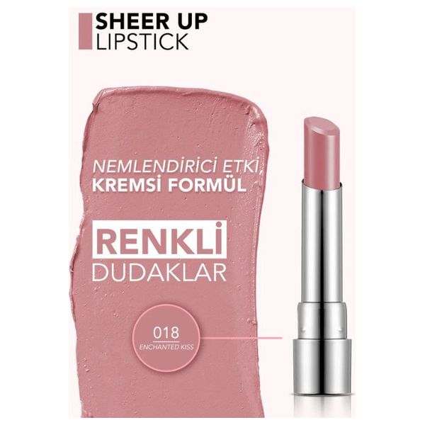  Flormar Sheer Up Moisturizing Glossy Lipstick - 018 Enchanted Kiss 