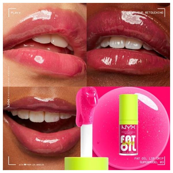  NYX Fat Oil Lip Drip - Glossy Lip Oil, 03 Super Model 