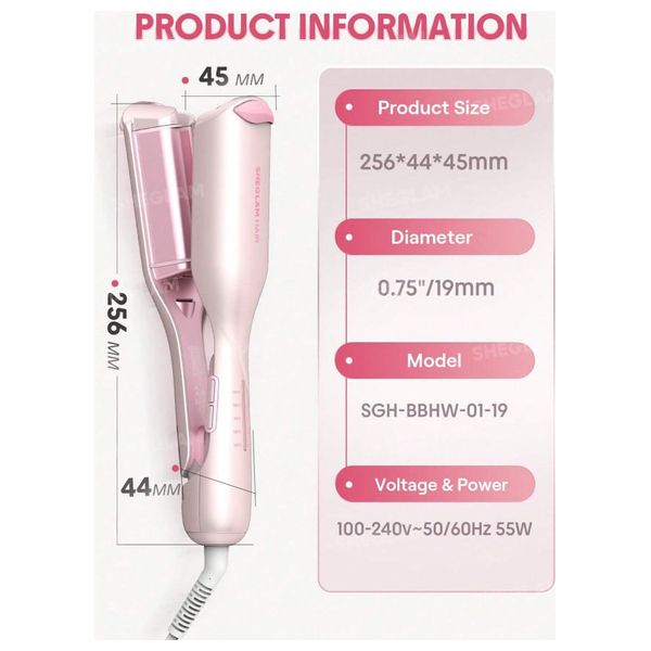  Sheglam Cupid's Charm Beach Babe Hair Waver - 19mm - Pink 