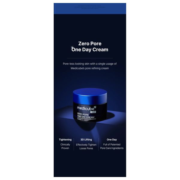  Medicube Zero Pore One Day Cream - Pore Refining Moisturizer, 50ml 