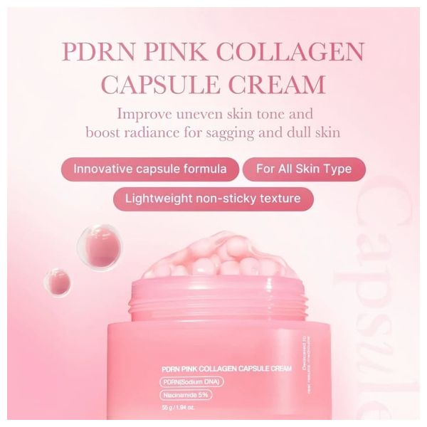  Medicube PDRN Pink Collagen Capsule Cream - Anti-Aging Face Moisturizer, 55g 