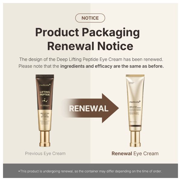  Medicube Deep Lifting Peptide Eye Cream - Anti-Aging Firming Treatment, 30ml 