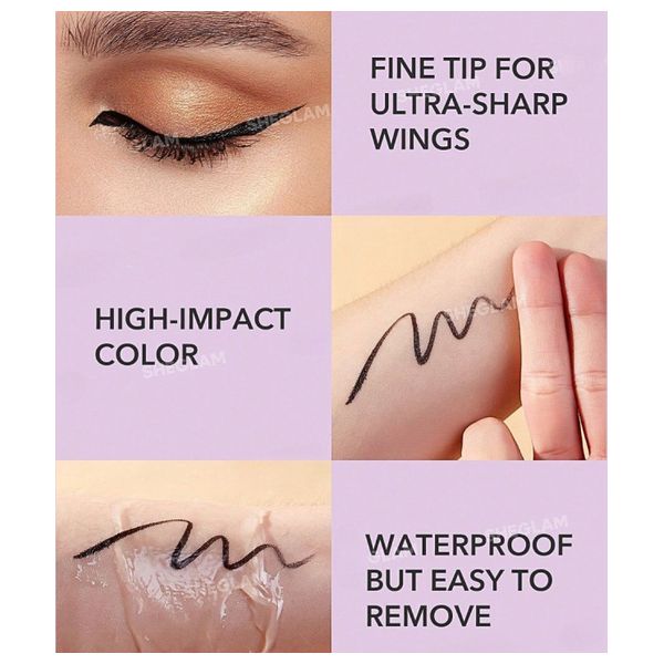 Sheglam Eternal Beauty Liquid Eyeliner - Waterproof, Black 