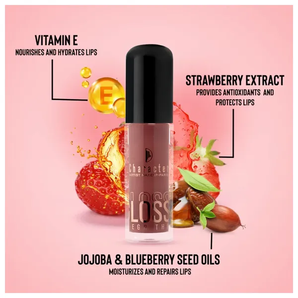  Character Glow Goddess Lip Gloss - Enriched with Vitamin E and Jojoba Oil - GOD006 