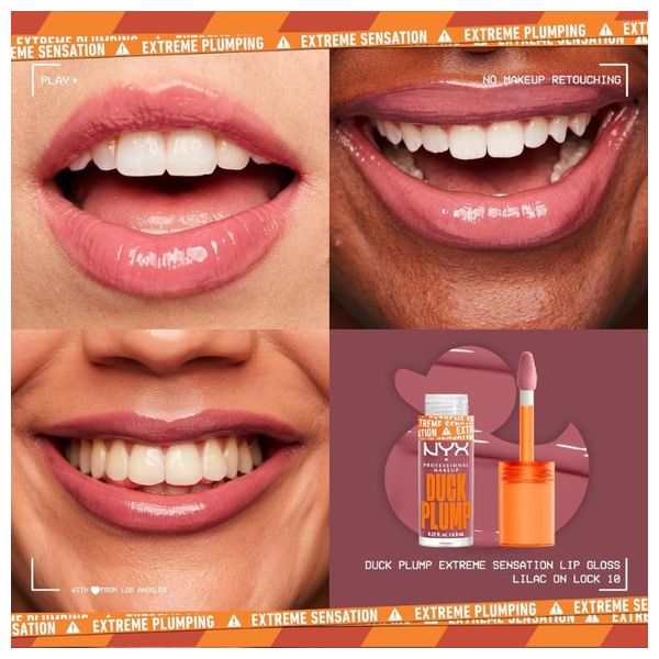  NYX Duck Plump Extreme Sensation Lip Gloss - Extreme Plumping, 10 Lilac on Lock 