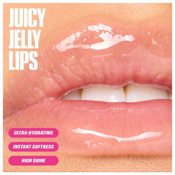  Huda Beauty Faux Filler Jelly Lip Oil - Ultra-Hydrating Plumping Gloss, Pink Lady 