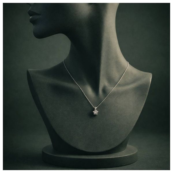 Solitaire Necklace Silver - 1.7g 