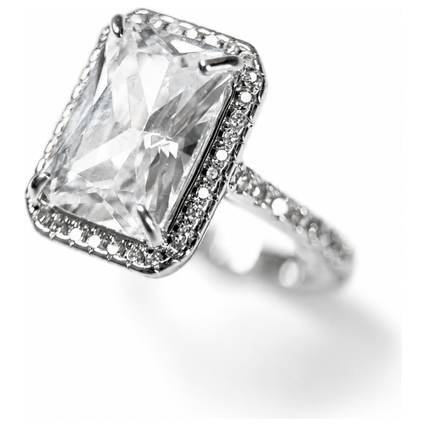  Cordoba Silver Shop Sterling Silver Ring with Zircon Stone - White 