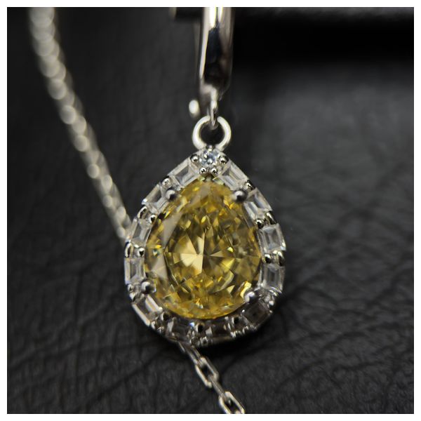  Italian Silver Set with Yellow Zircon - 925k - 16.9g - Silver 