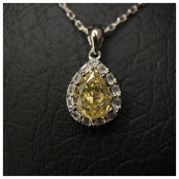  Italian Silver Set with Yellow Zircon - 925k - 16.9g - Silver 