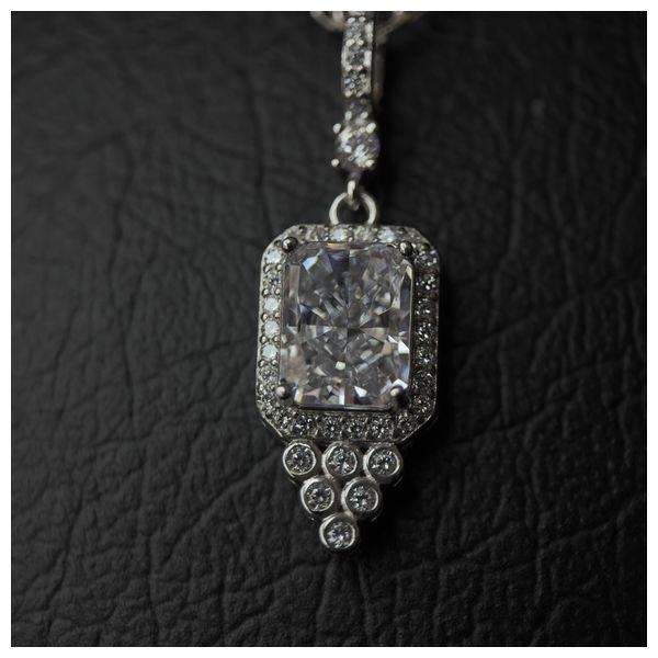  Italian Silver Set With white Zircon Stone - 925K - 15.7g - Silver 