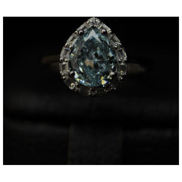  Italian Silver Set with Blue Zircon - 925K - 16.8g - Silver 