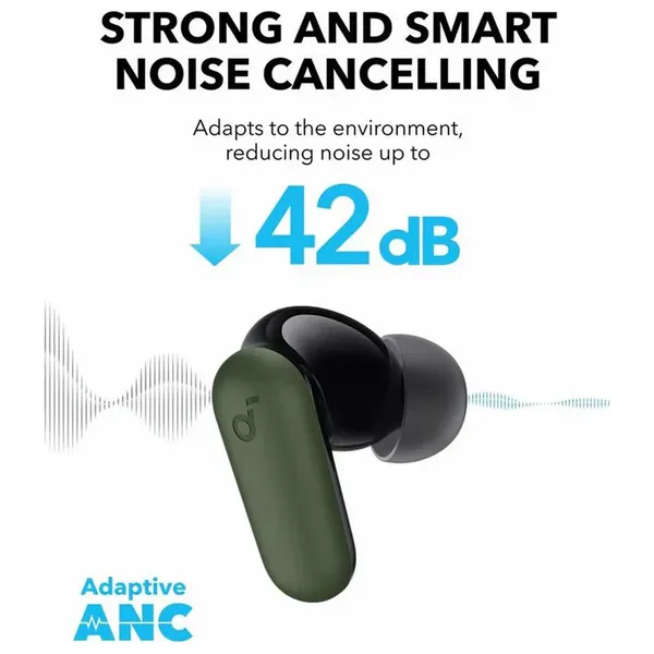  Anker R50i NC - In Ear Bluetooth Earbuds - 45 Hours Battery Life - IP54 Water & Dust Resistance - Bluetooth 5.4 - Green 