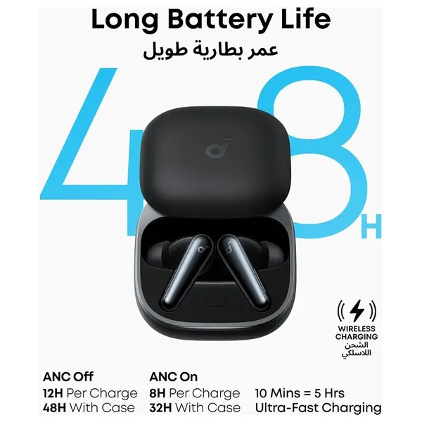  Anker Soundcore Liberty 5 In-Ear Bluetooth Earbuds - Up to 48 Hours of Battery Life - IP55 - Black 