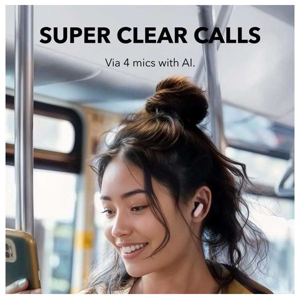  سماعة بلوتوث داخل الاذن من انكر - بطارية 45 ساعة - مقاومة للماء IP54 - وردي 