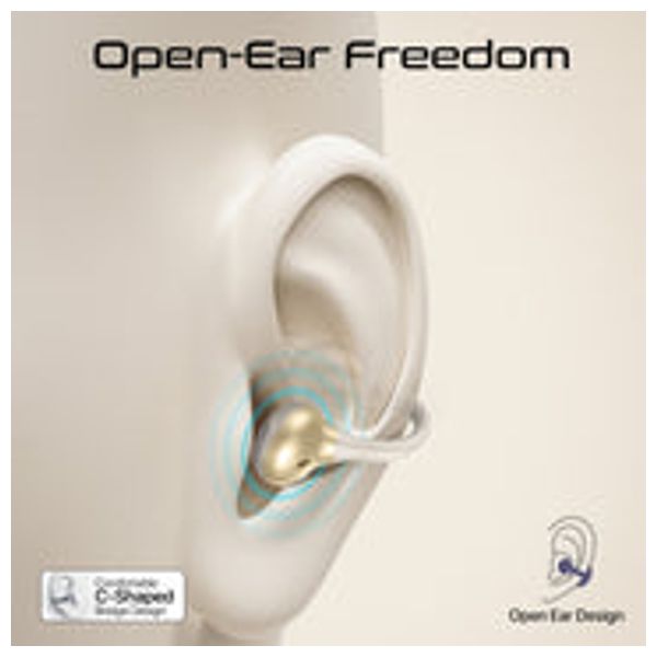  Promate AirClip-Pro - Open-Ear Earbuds - 28-Hour Battery - IPX4 Water-Resistant - Bluetooth 6 - Gold 