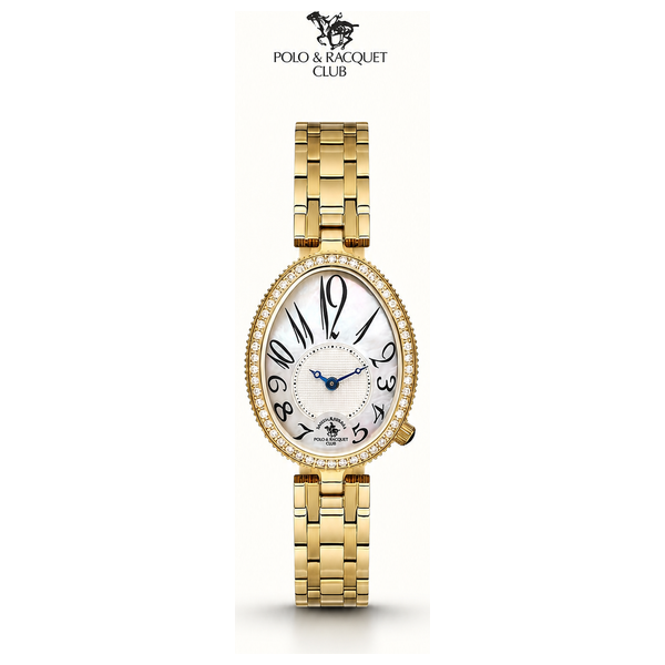  Santa Barbara Polo & Racquet Club Watch SB-1-10613-2 For Women - Analog Display, Stainless Steel Band - Gold 