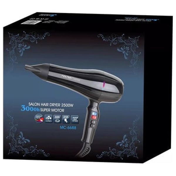  MAC Styler MC6688 - Professional Ionic Turbo Hair Dryer - 2500W - Black 