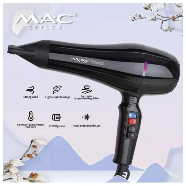  MAC Styler MC6688 - Professional Ionic Turbo Hair Dryer - 2500W - Black 
