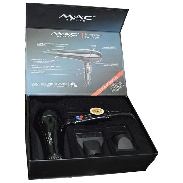  MAC Styler MC6688 - Professional Ionic Turbo Hair Dryer - 2500W - Black 