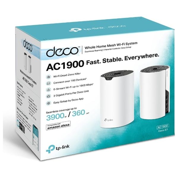  TP-Link Deco S7 AC1900 - WiFi Range Extender - 2piece - White 
