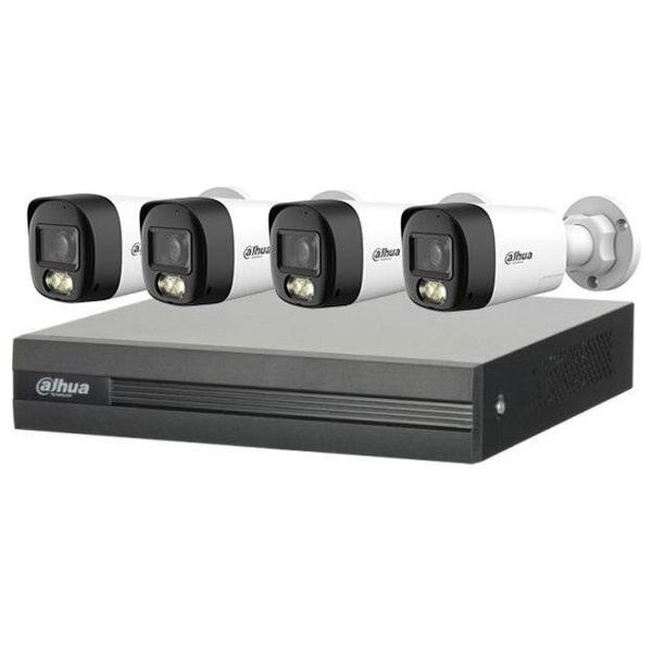  Dahua Security Camera Kit - Two-Way Talk 2MP - White 