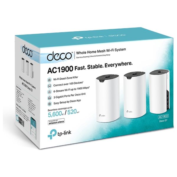  TP-Link Deco S7 AC1900 - WiFi Range Extender - 3 pieces - White 