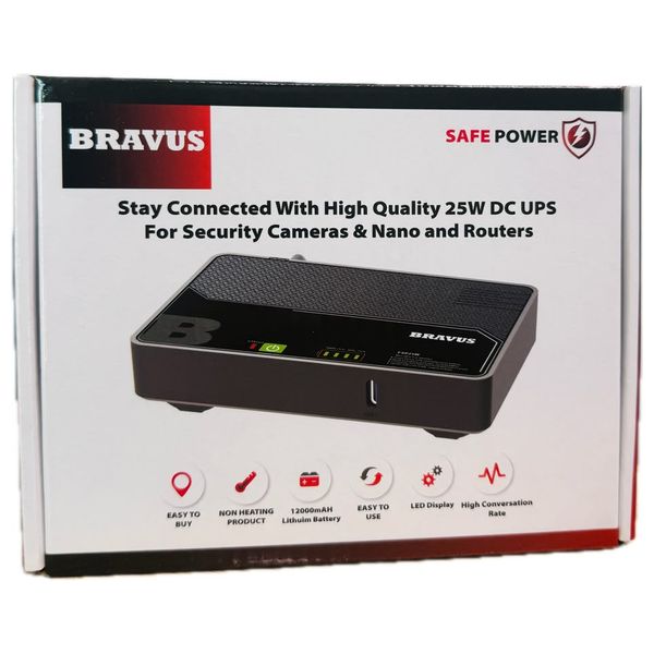  Bravus - FSP25W - Router UPS - 12000mAh Battery - 25W - Black 