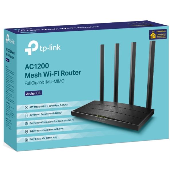  TP-LINK ROUTER_C6 - Archer C6 - Black 