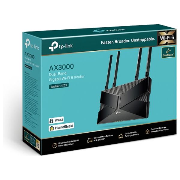  TP-Link AX53 - Router - Dual-Band WiFi 6 - AX3000 - Black 